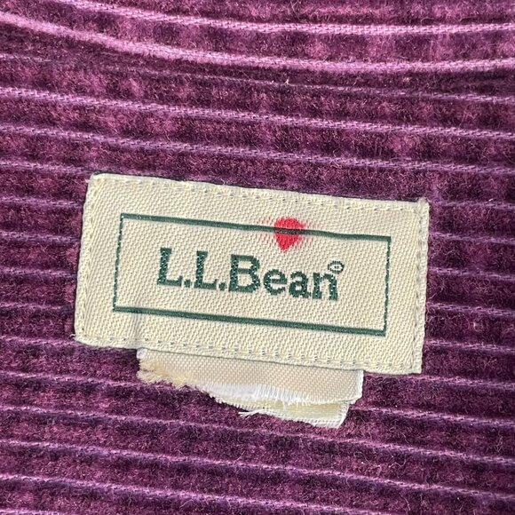 LL Bean Womens Plus XXL Heavy Corduroy Button Up Shirt Purple Long Sleeve Top - Picture 4 of 9